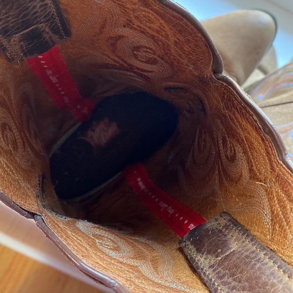 Tony Lama Sorrel Bridle RR5003L Cowboy boots for women side 8.5 leather distress - Picture 7 of 10